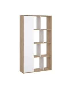 LIBRERIA "LABIRINTO" BIANCO E QUERCIA, 88X29X157 CM